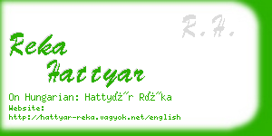 reka hattyar business card